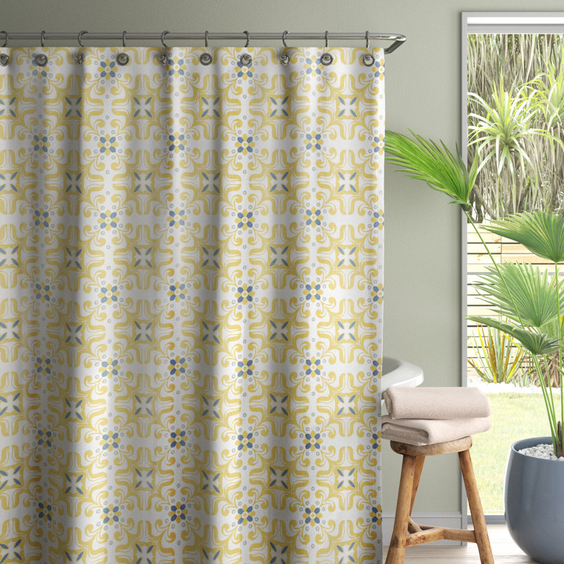 Mowxune Purple Geometric Shower Curtain - 71x74 Inch, No-Hook Double Layer, Hotel Style - View #6
